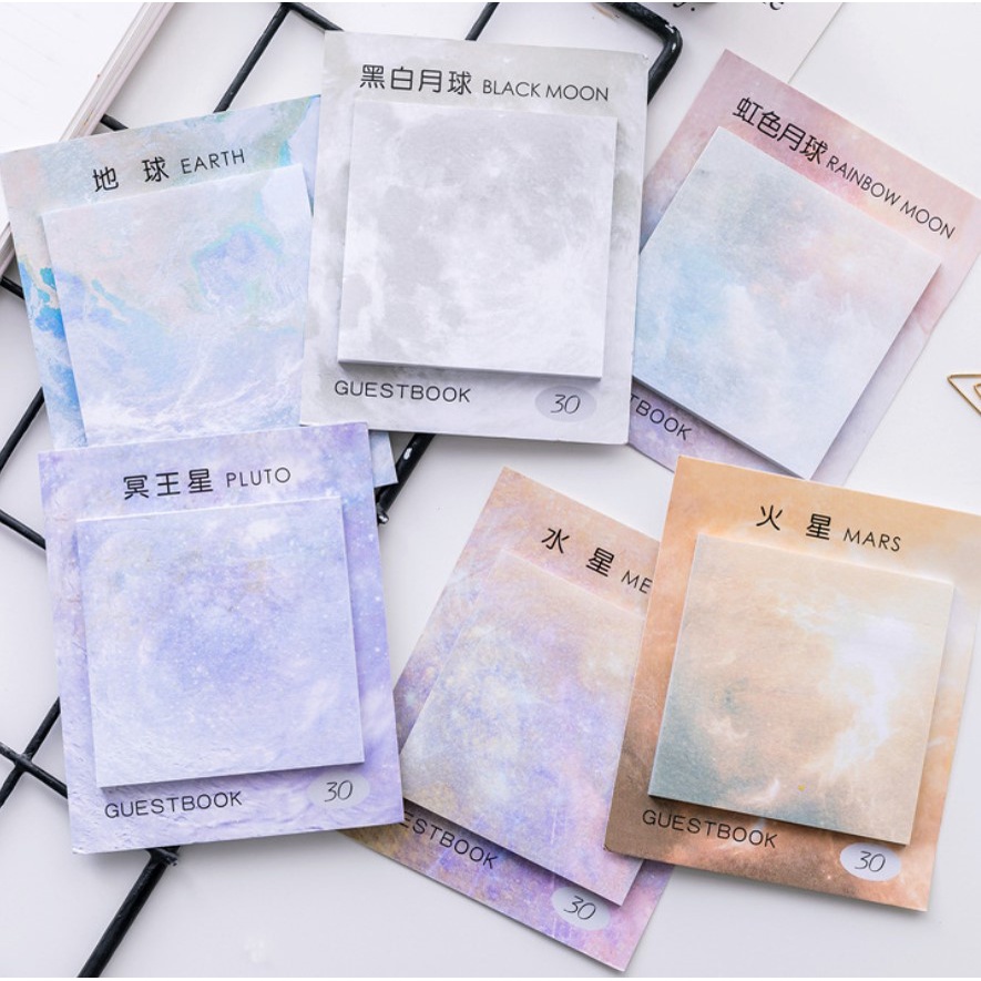 Sticky Notes Aesthetic Sticky Notes Transparan Tahan air Sticky Notes Planet Sticky Note Plastik Post It Transparan Anti Air Note Tempel Memo Kertas Tempel Scrapbook Journal Planner Diary Buku Catatan Sekolah Office Kantor