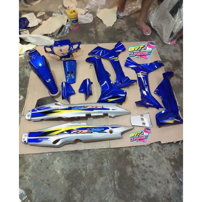 Murah cover body full set  fiz r body samping fiz r full set halus biru silver