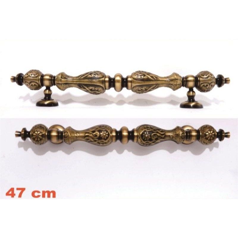 handle pintu rumah antik kuningan klasik 47 cm