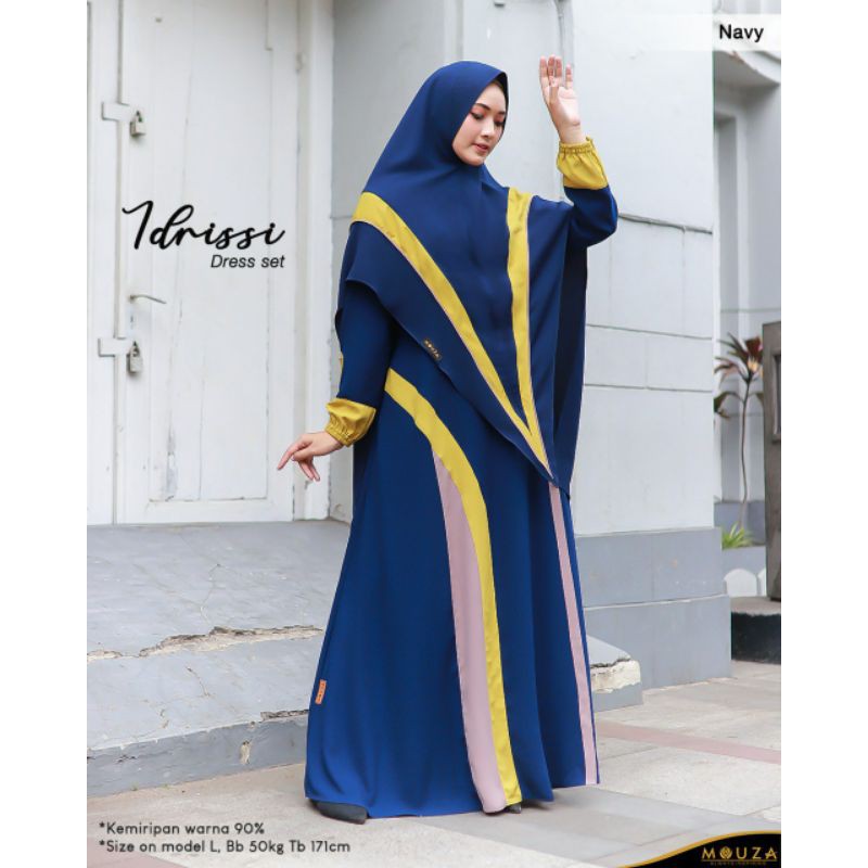 Idrissi Gamis Syari Maxi Dress Set by Mouza