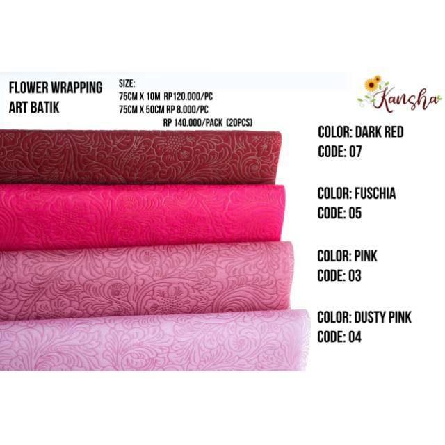 

TOKO ANQA-Flower wrapping nonwoven ARTBATIK rol 75cm x 10meter
