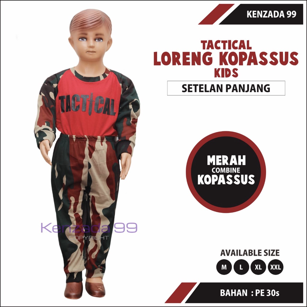 [COD] SETELAN KAOS ANAK TACTICAL LORENG LENGAN PANJANG