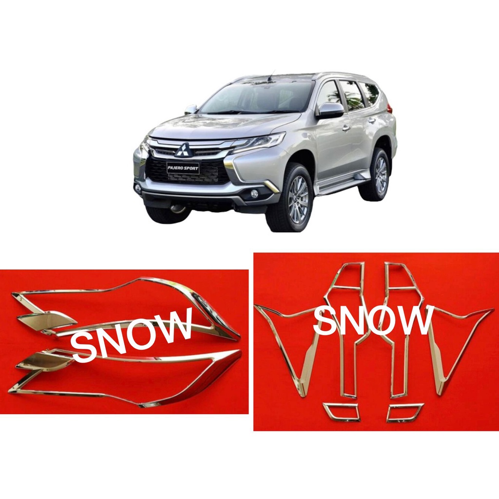 Paket Garnish Lampu Depan Belakang All New Pajero 2016 2018 Chrome