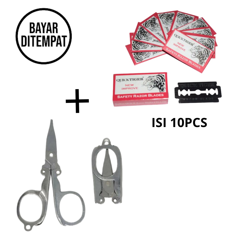 

BWDO Gunting Lipat travel scissors card blister Stainlees Steel Tajam Serbaguna DQ801