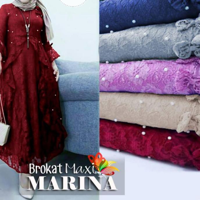 ❅ MAXI MARINA GAMIS BRUKAT GAMIS MUSLIM FASHION MUSLIM MURAH ✰