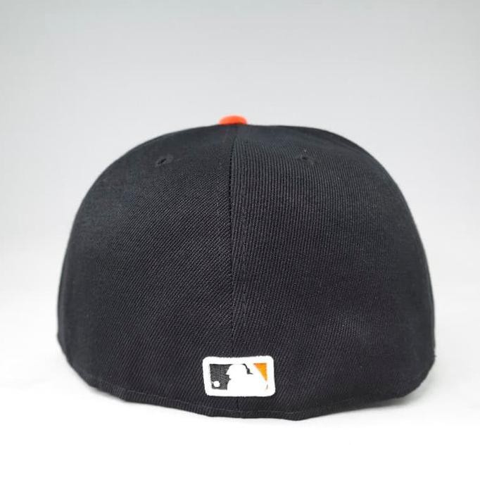 Produk Terbaru - Topi Fitted Mlb Sf Giants Hitam Logo Orange