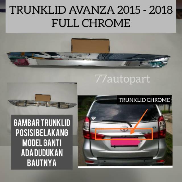 Trunklid list bagasi avanza 2015 2016 2017 2018 model ganti