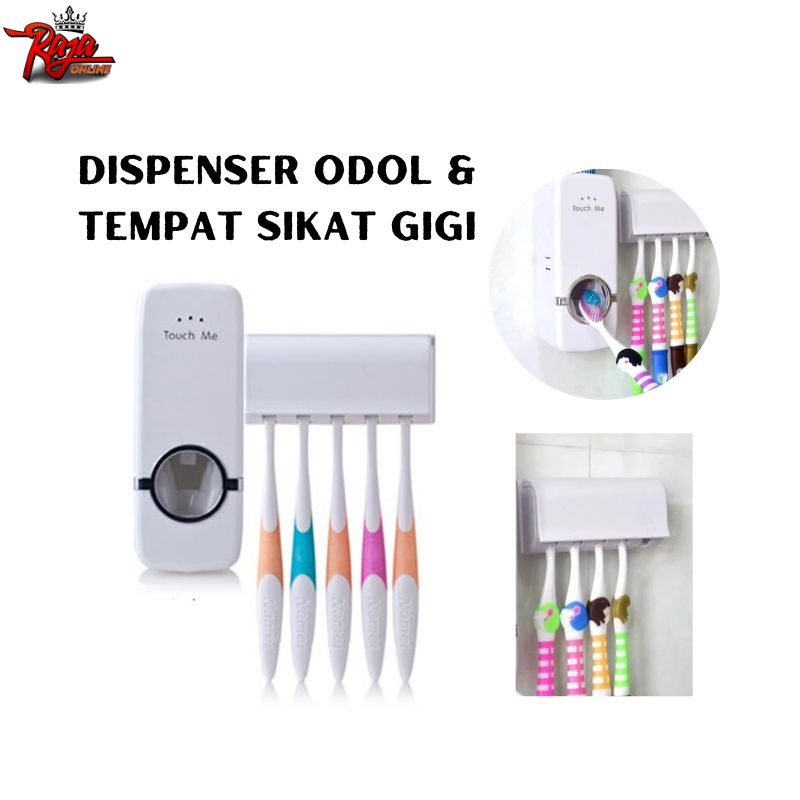 Dispenser Odol Pasta Gigi &amp; Tempat Sikat Gigi / Dispenser Tooth Paste