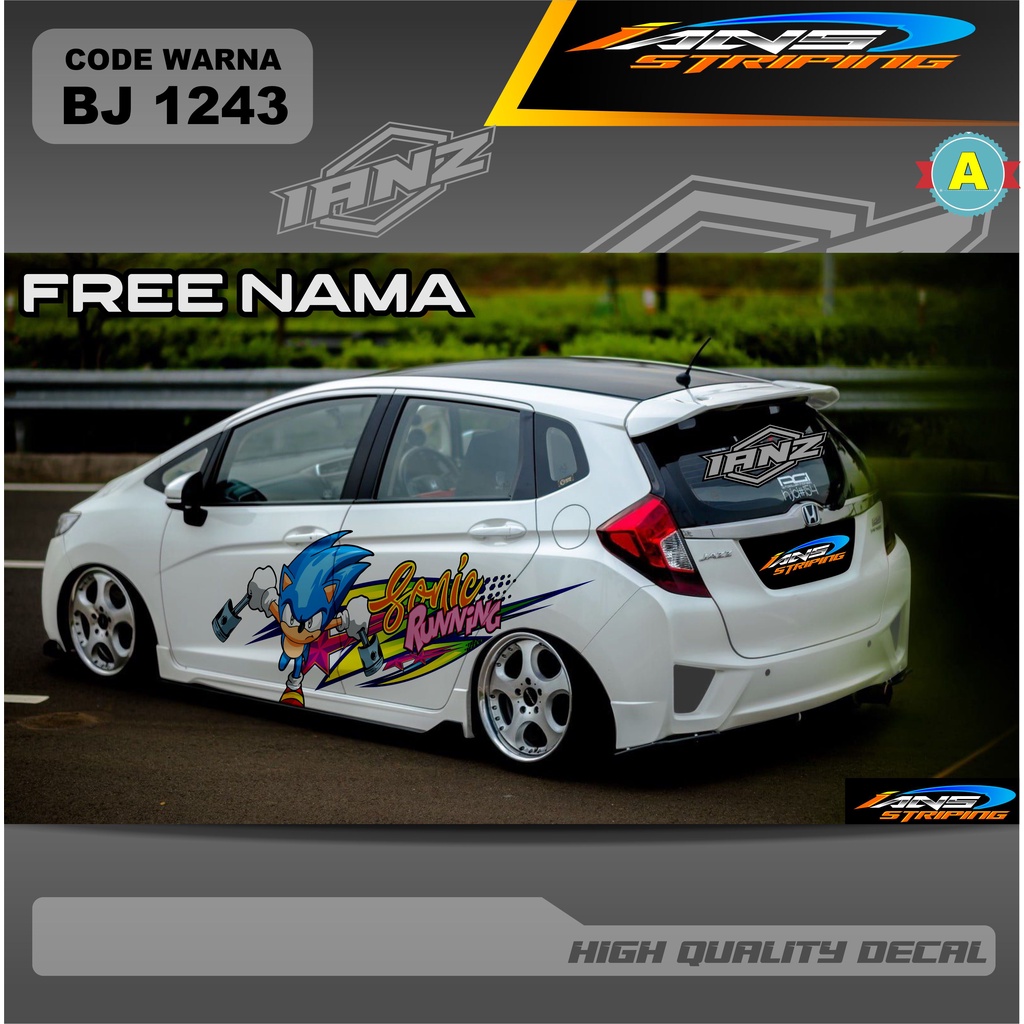 STIKER DECAL MOBIL HONDA JAZZ / VARIASI DECAL STICKER MOBIL FREE NAMA / SIKER DECAL TERMURAH