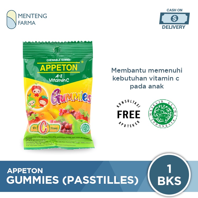 Appeton Gummies (Passtilles) Sachet - Permen Gummy Vitamin C Anak