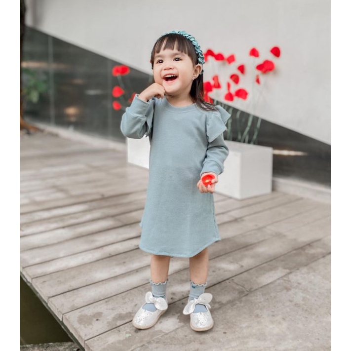 Yuri dress anak perempuan bahan waffle un*qlo 1-5tahun