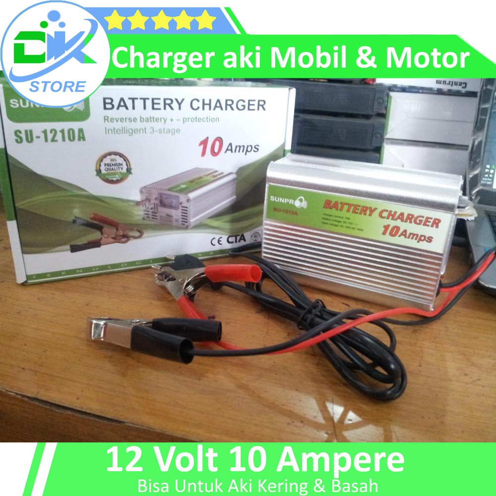 Charger Aki Cas Aki Otomatis 10A Bisa Cas sampai Aki 120 Ampere