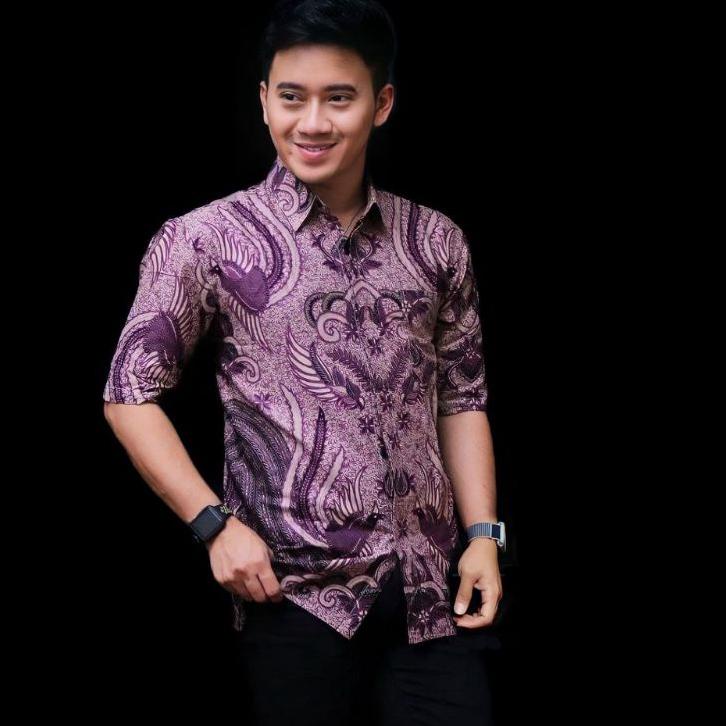 Harga Spesial.. BAJU BATIK ANAK LAKI-LAKI LENGAN PANJANG MOTIF LILAC - COUPLE BATIK AYAH DAN ANAK LA