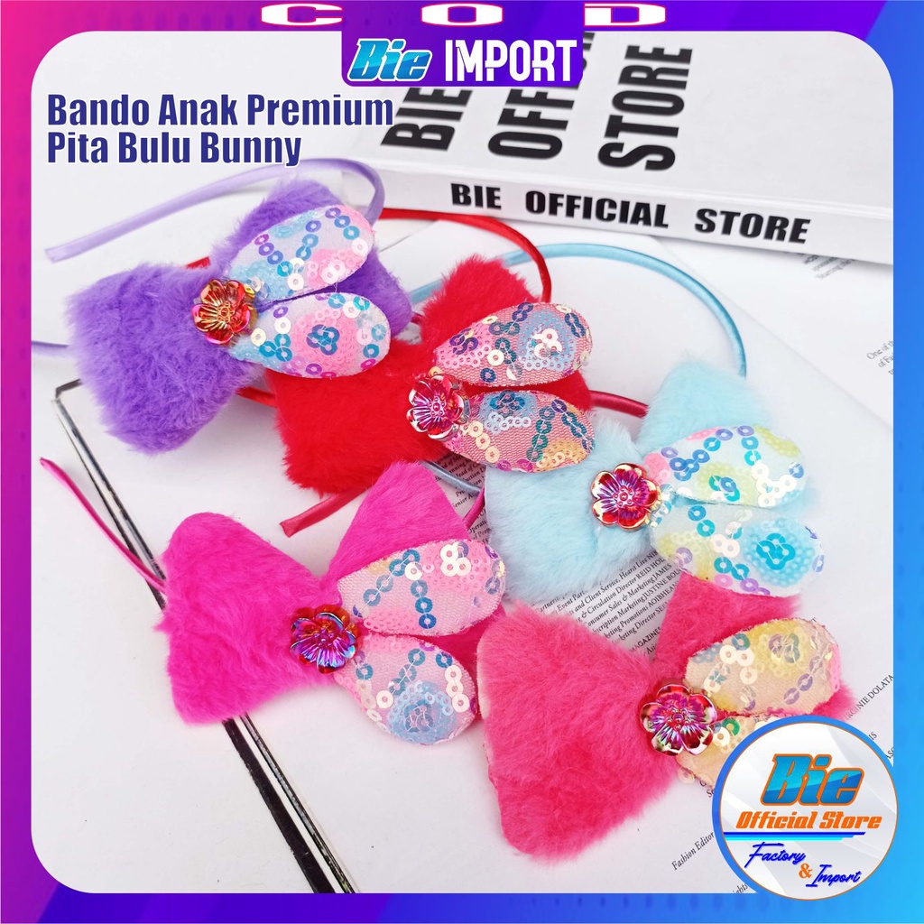 Bando Anak Bulu Pompom Korea  Premium Impor Best Seller