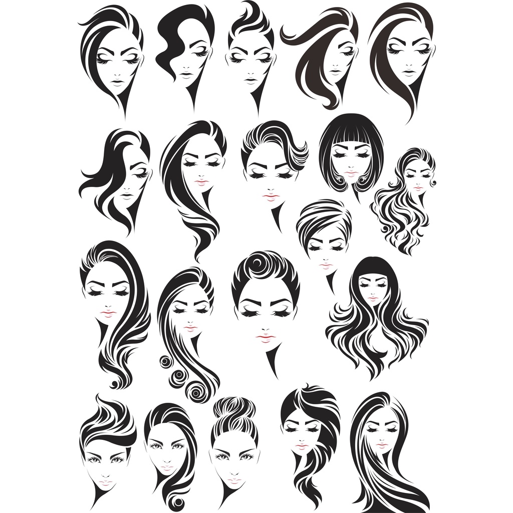 45 Woman Face Silhouette Vector - Coreldraw