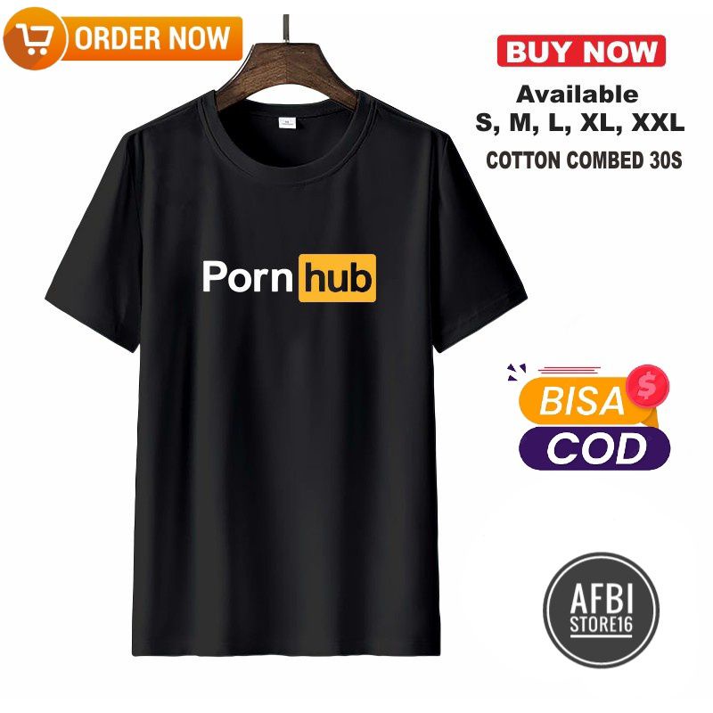 [ COD ] KAOS DISTRO MURAH/T-SHIRT BAJU PRIA WANITA PORN HUB/KAOS KATUN COMBED 30S