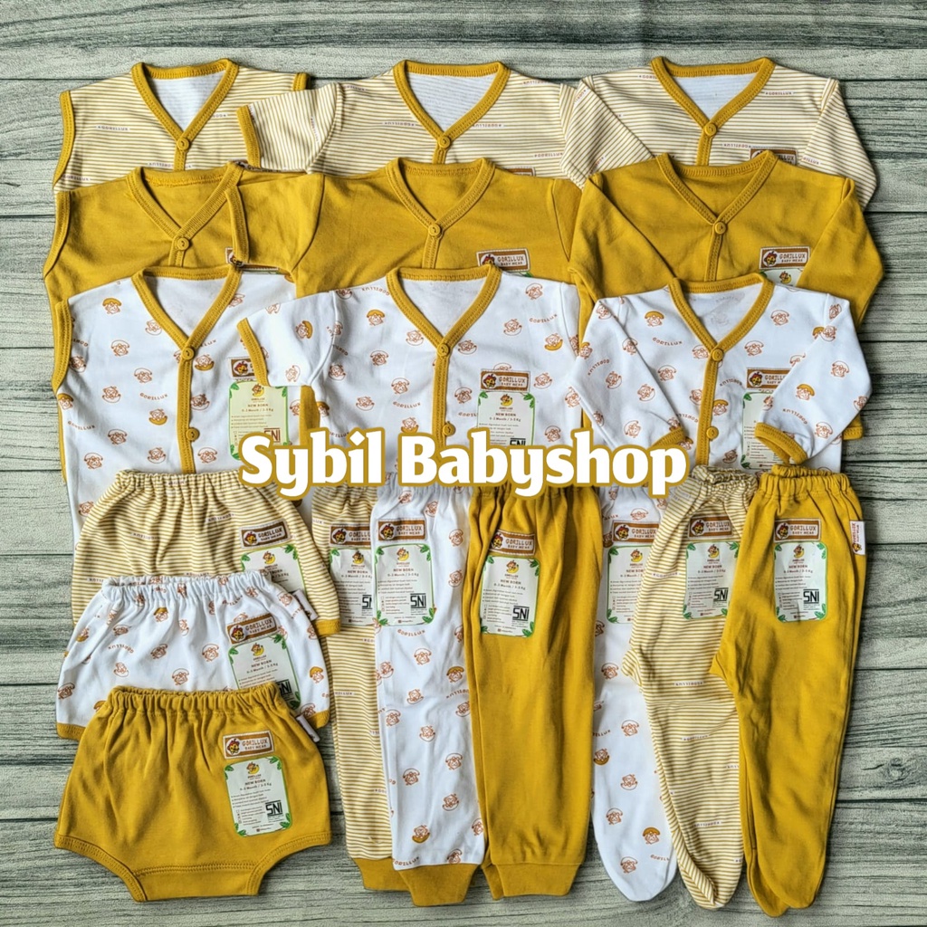 FLUFFY Paket Original Lengkap Baju Bayi (0-3 Bln) Perlengkapan Baru Lahir & Kado Bayi SNI-GORILUX MUSTRAD
