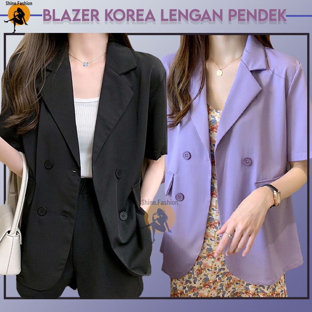 Import Blazer Korea Wanita Lengan Pendek Outerwear  