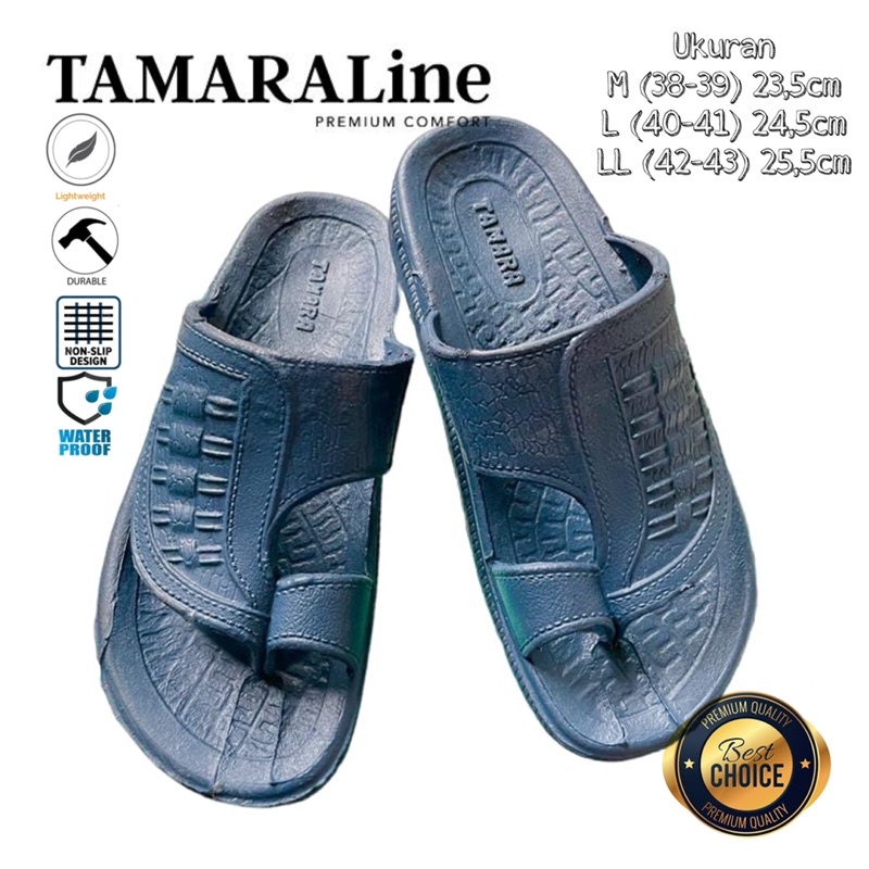 Sandal Selop Slide Slip on Jepit Karet Pria Dewasa / Remaja - TAMARALINE 3 / Bahan Premium Lentur Empuk Ringan Kuat Anti Slip Anti Air / Model Sandal Casual Santai Rumah Hotel Outdoor Kamar Mandi Murah Original