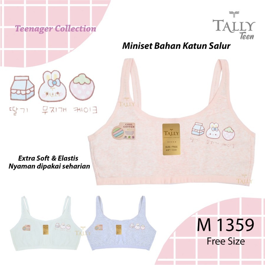 Miniset Anak Bra Remaja Katun Salur Free Size Tally 1359 New Arrival