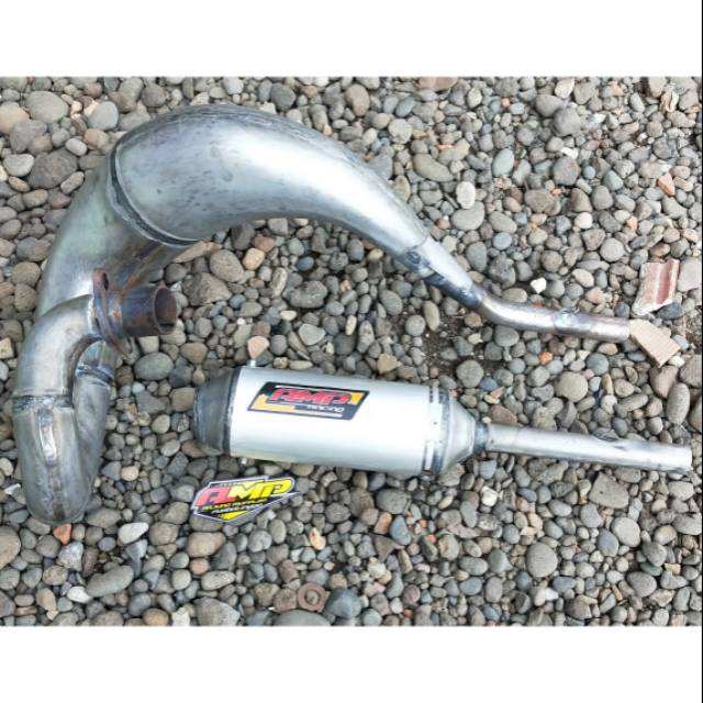 Knalpot udang trail pnp SATRIA 2 TAK - knalpot udang trail AMP RACING ORIGINAL pnp Satria 2 tak
