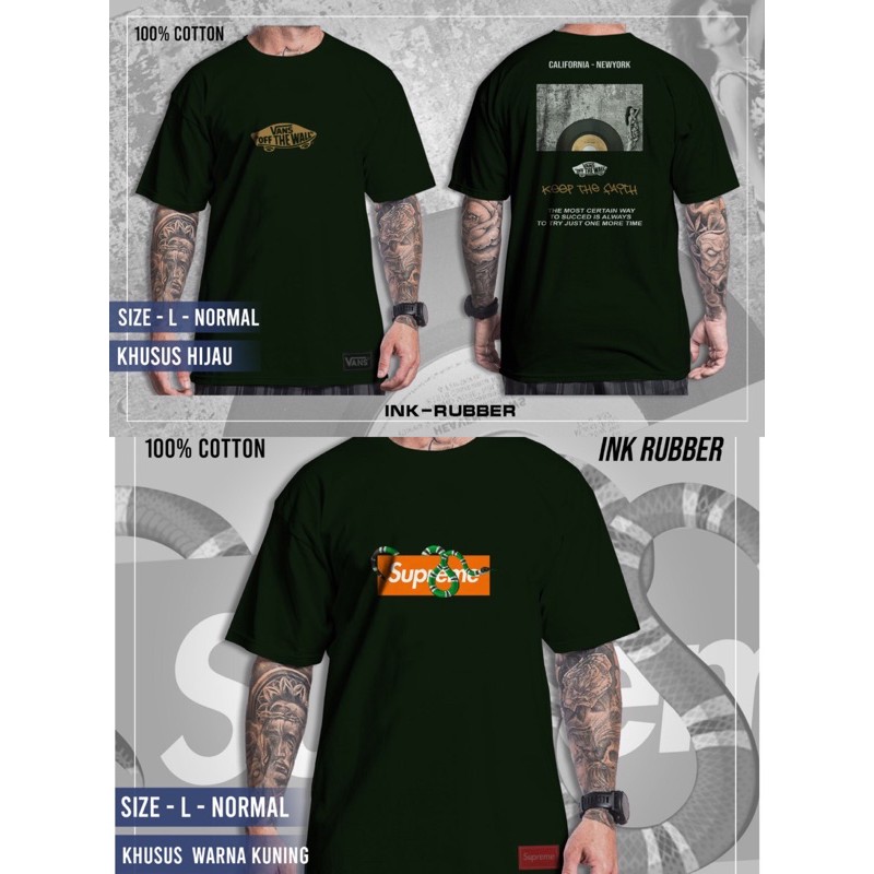 KAOS PREMIUM ORIGINAL EDISI HIJAU BOTOL UNISEX SIZE L