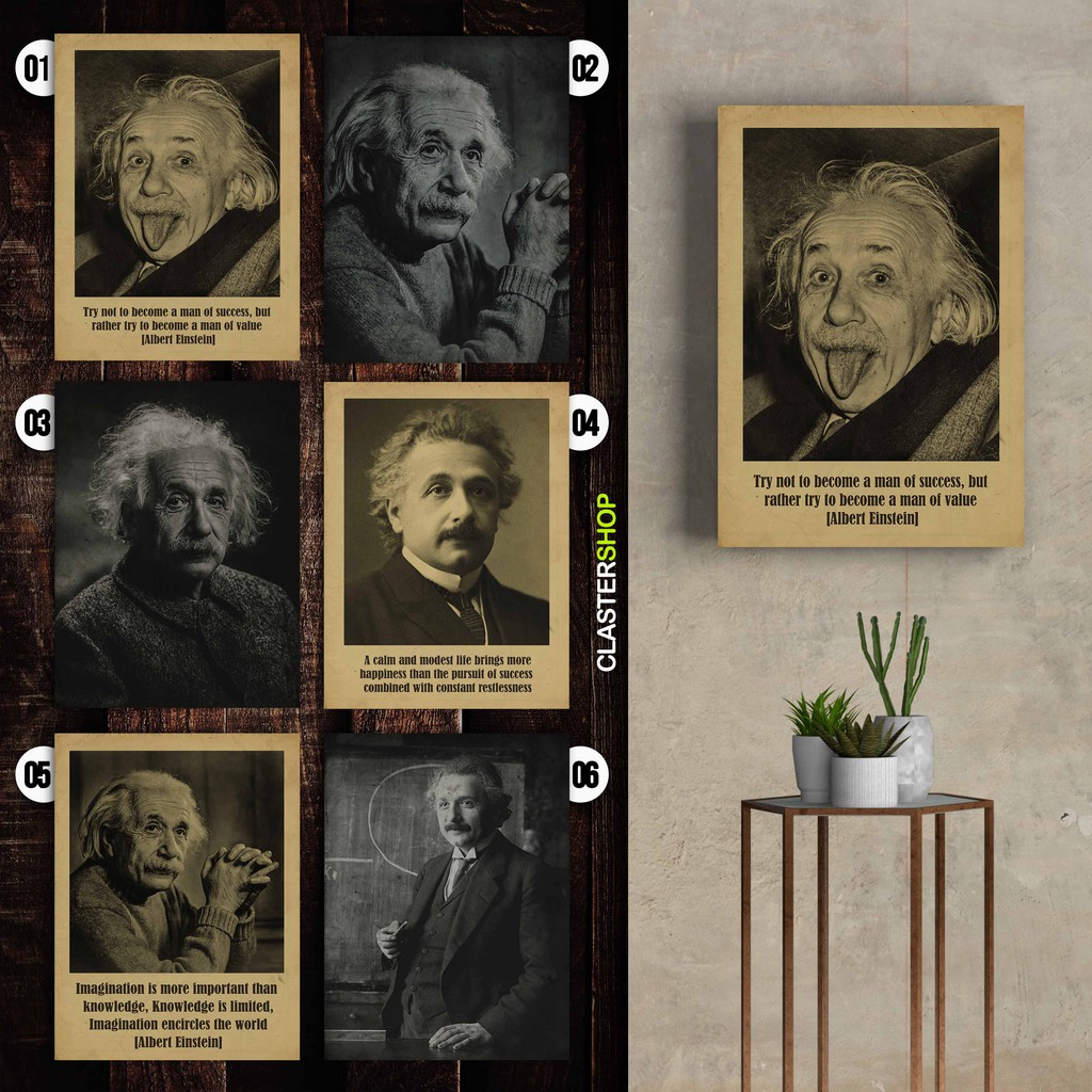 POSTER ALBERT EINSTEIN VINTAGE RETRO Poster Dinding Aesthetic Poster Aesthetic Poster Murah