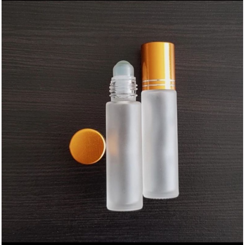 BOTOL ROLL ON 10 ML KACA/PROSTED GOLD