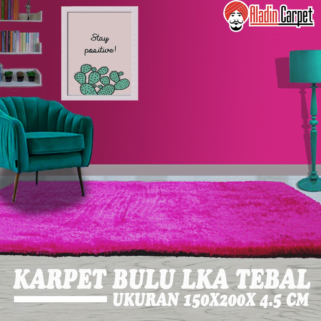 Karpet Bulu Tebal Anti Slip 4.5cm Ukuran 140x200cm