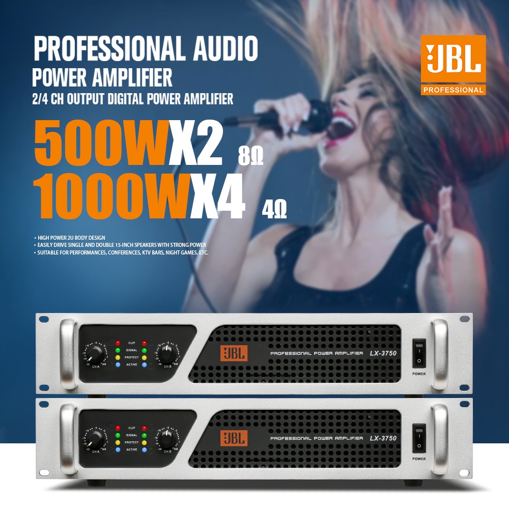 Amplifier  LX-3750 Audio Amplifier 2 Channel 4 Euro 8 Euro Daya Tinggi Profesional Subwoofer Amplifier Konser 1000 w