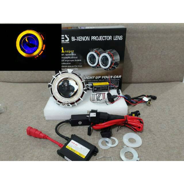 PROJECTOR HID AES LENSA STANDAR MOTOR MOBIL AES 6 PROJIE PROJI HID - LAMPU MOTOR - AKSESORIS MOTOR -