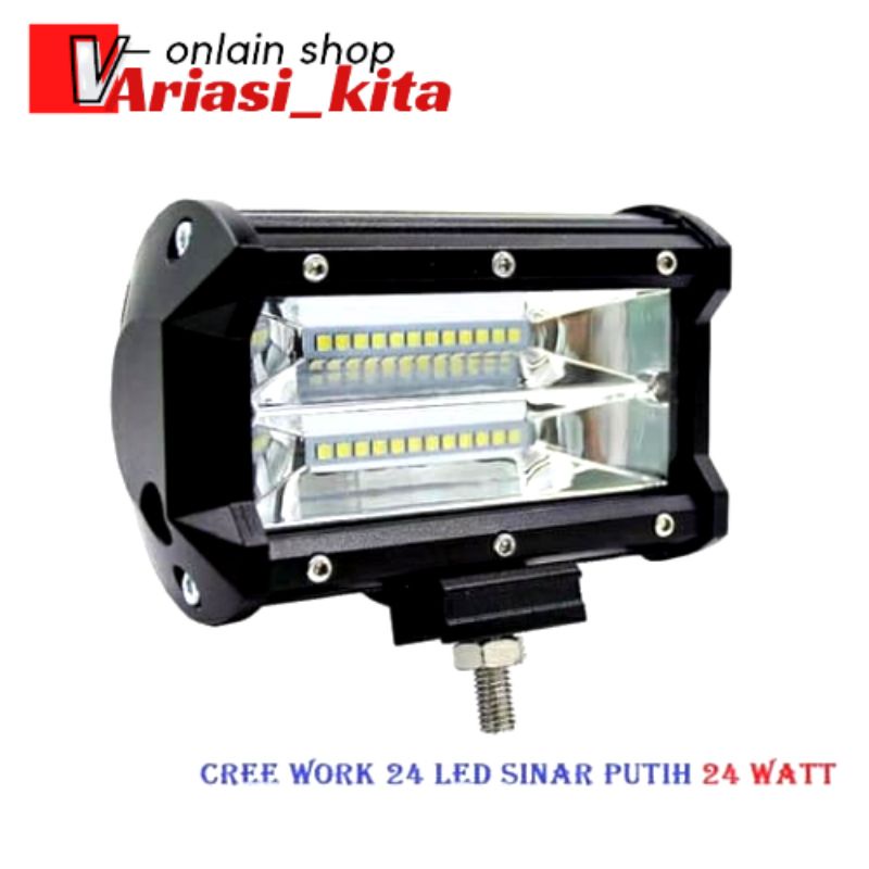 Lampu Tembak Sorot 24 Volt LED Bar CREE STROBO 24 Mata Motor Mobil