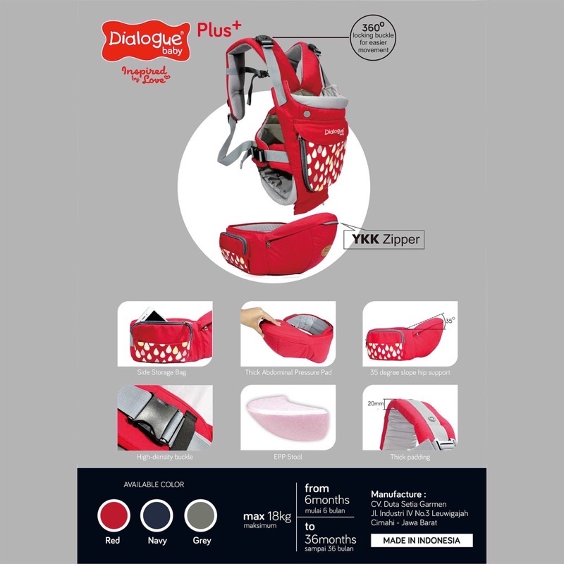 Dialogue Baby Gendongan Hipseat Carrier 9 in 1 Splendid Series DGG1026