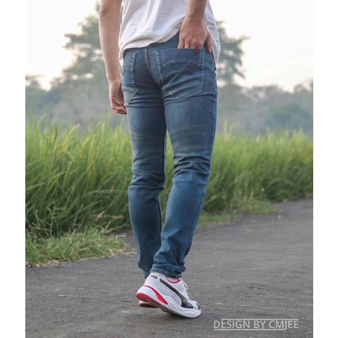 Celana Panjang Jeans Pria Celana Panjang Jeans Cmjee Simple Retro