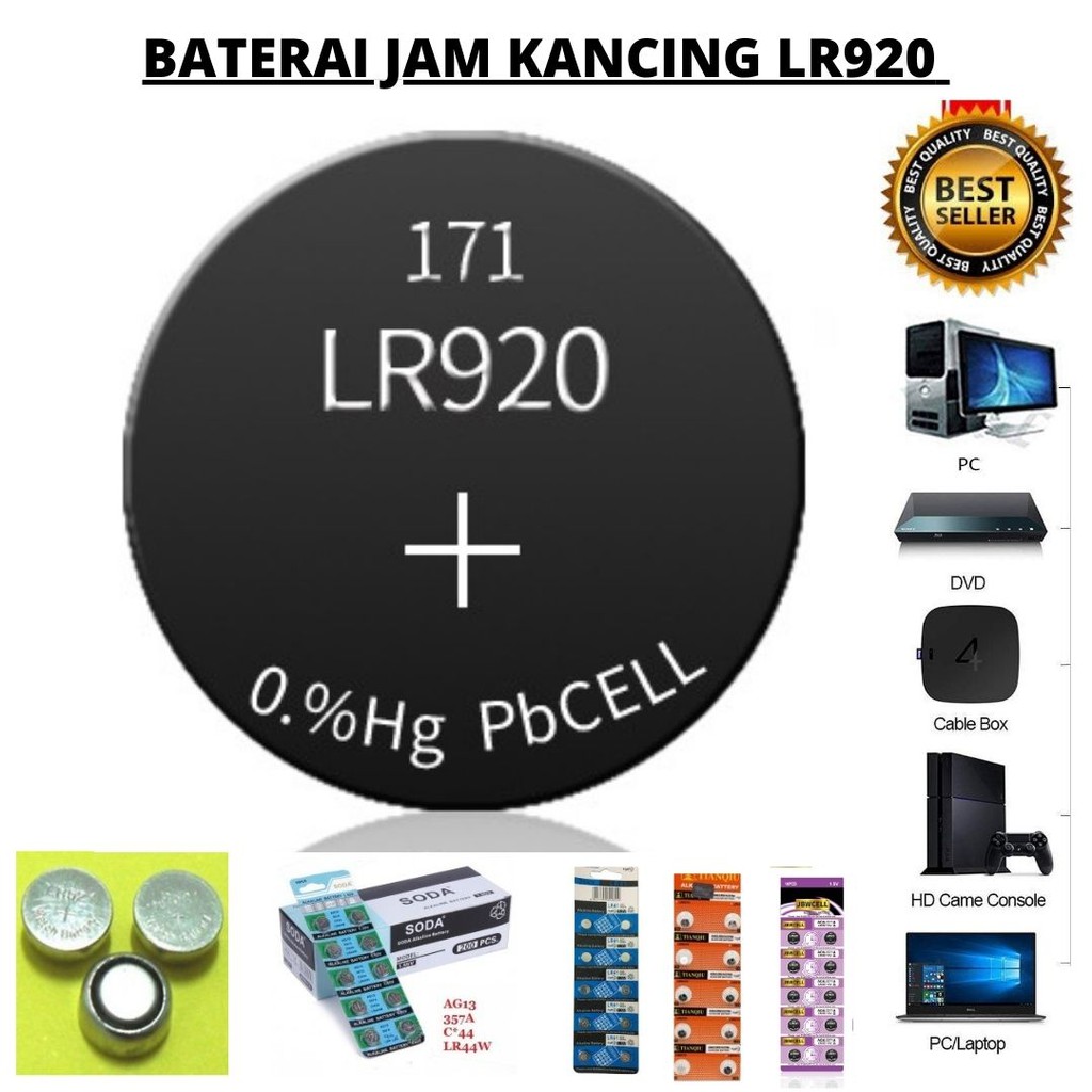 Baterai Jam Kancing Serbaguna LR41 LR44 LR521H LR920H LR1130 1 PCS 111107