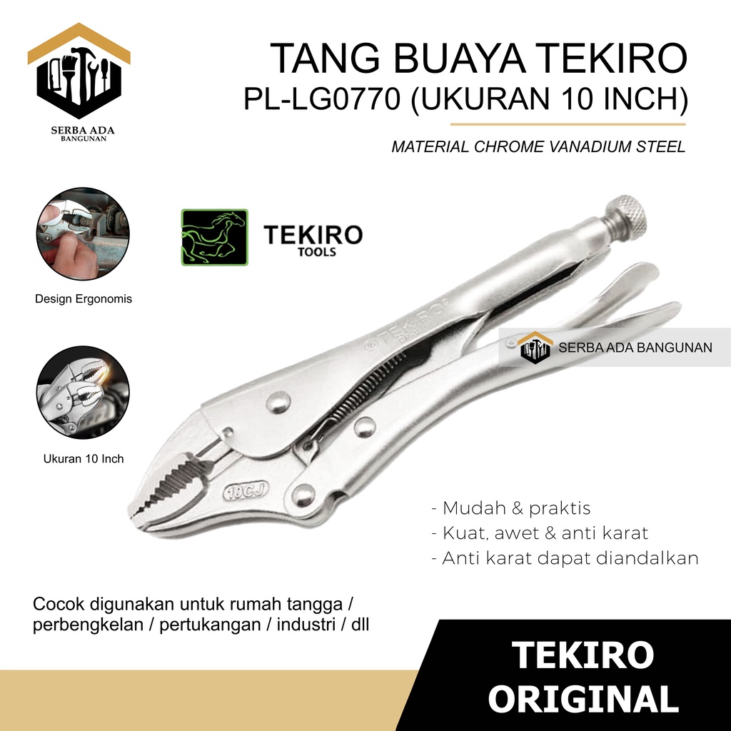 Tang jepit tekiro model buaya 10 inch kuat bagus murah jepitan penjepit