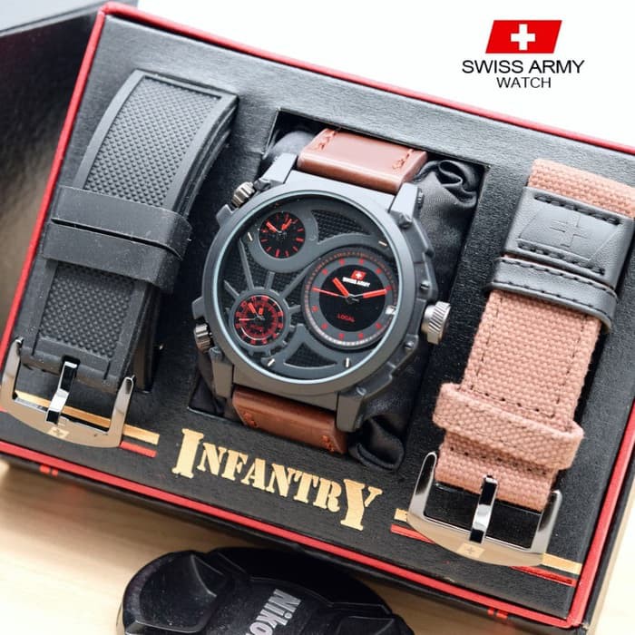 Jam tangan SWI SS ARMY INFANTRY SET PRIA MAN STYLE