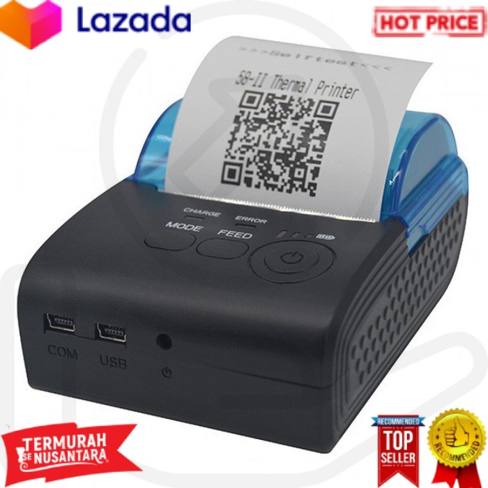 Zjiang Mini Portable Bluetooth Thermal Printer - 5805-DD [Hitam]