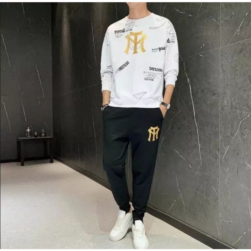 SET BAJU STELAN PRIA - STELAN PRIA - SET SWEATER PRIA DAN CELANA JOGGER PRIA - STELAN CELANA JOGGER DAN BAJU ATASAN SWEATER PRIA - BAJU FASHION PRIA - SET PAKAIAN PRIA TERBARU FASP