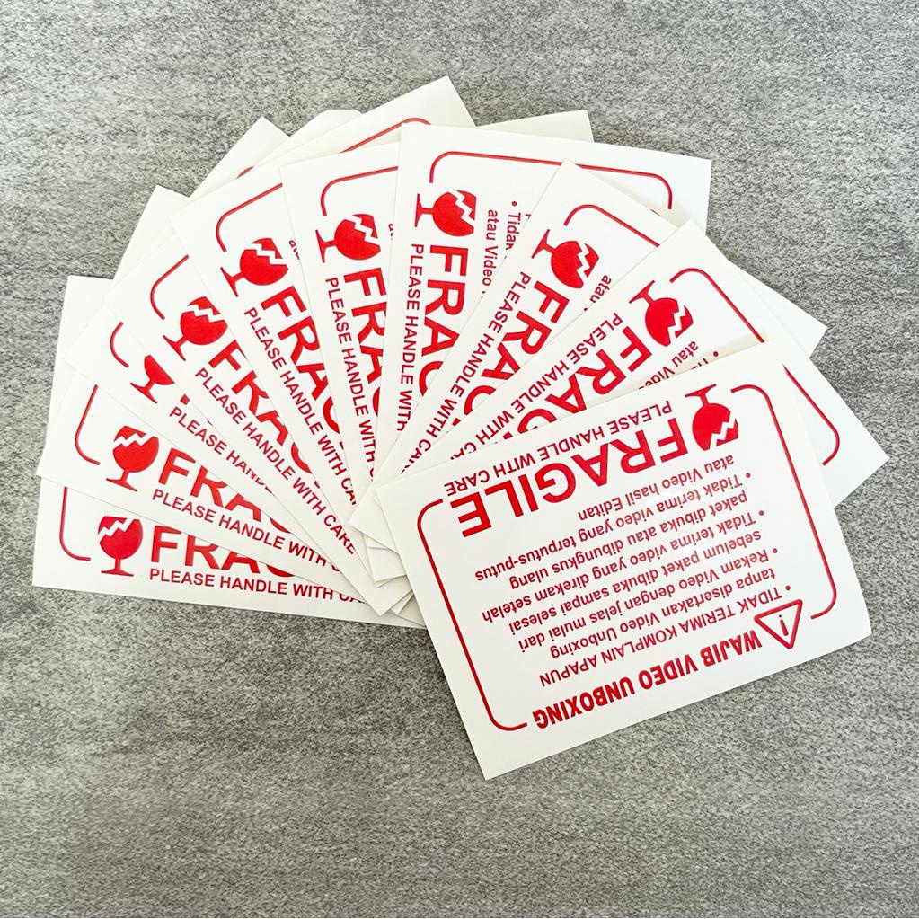 

(isi 10) Stiker FRAGILE dan UNBOXING anti air