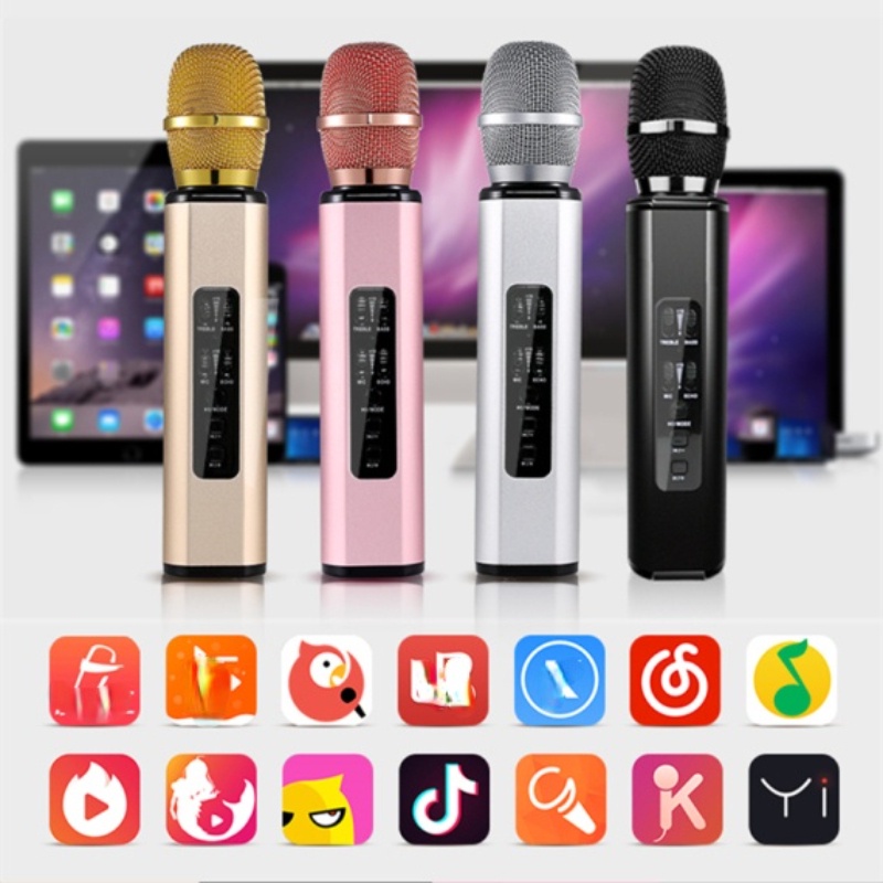 Mic Wireless Bluetooth K6/Microphone Karaoke Stereo Sound player/Mikropon Speaker Super Bas Ktv