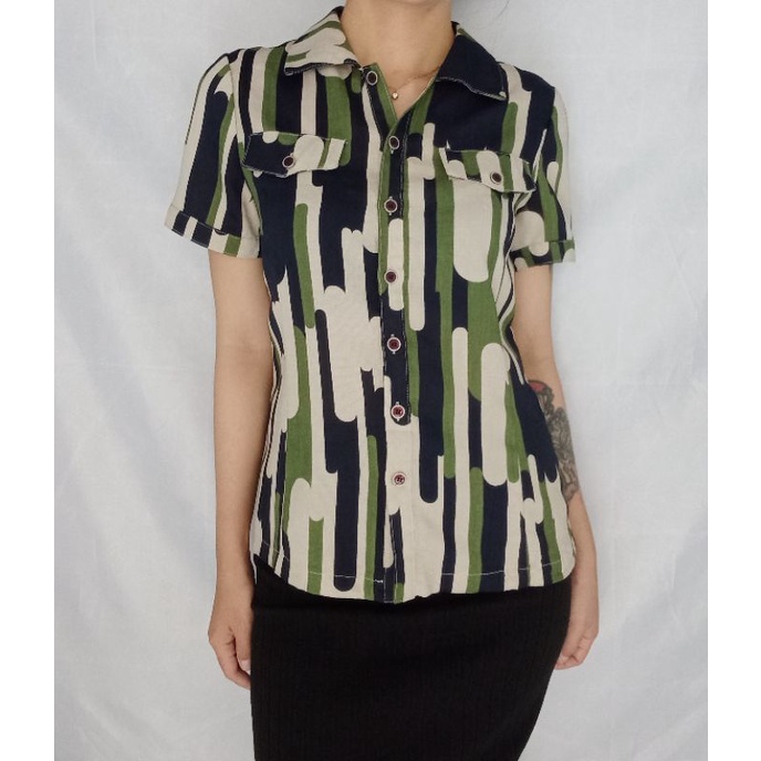 Kemeja Vintage 3 Tone Color