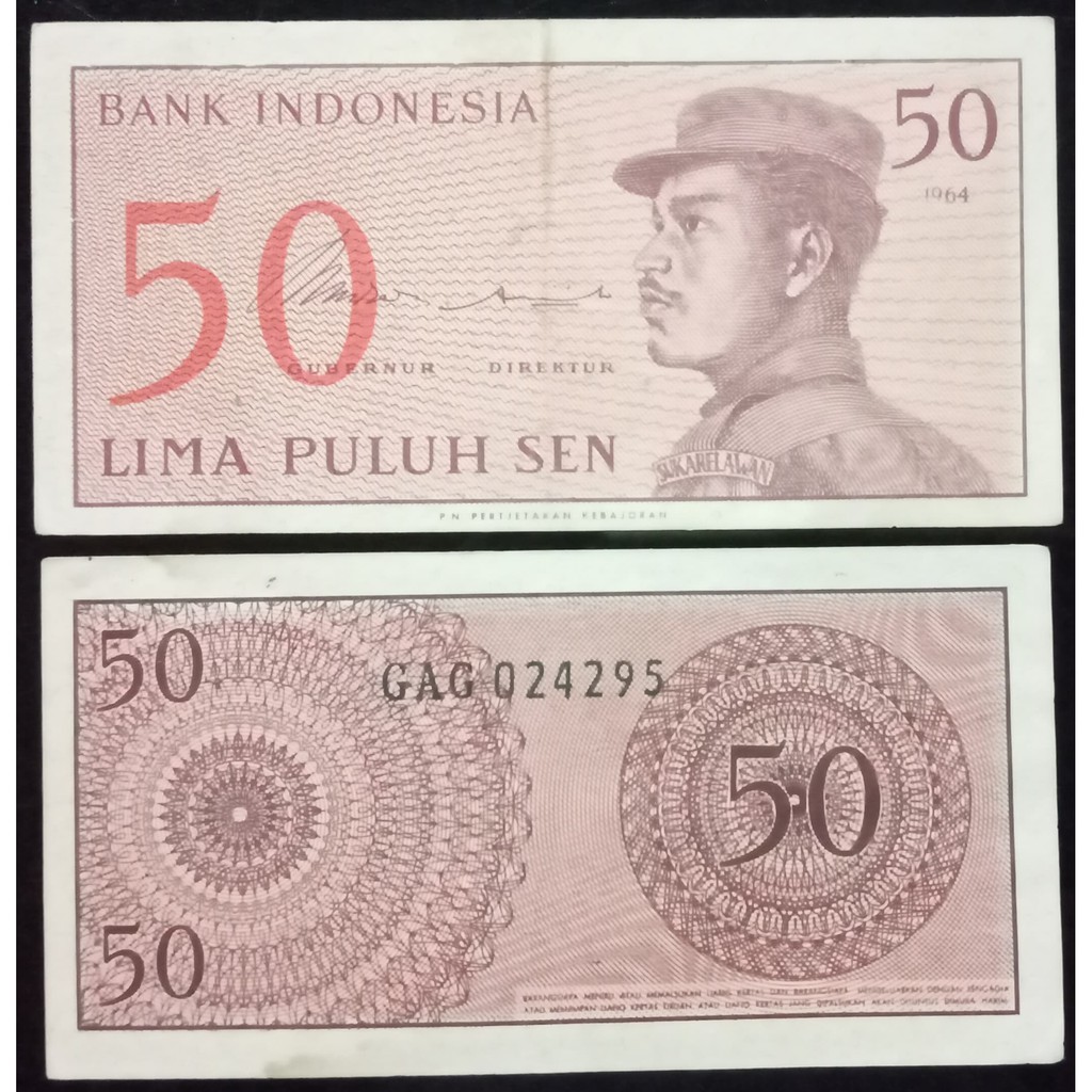 Uang Kuno 50 Sen 1964 Seri Sukarelawan Prefik RaDaR GAG