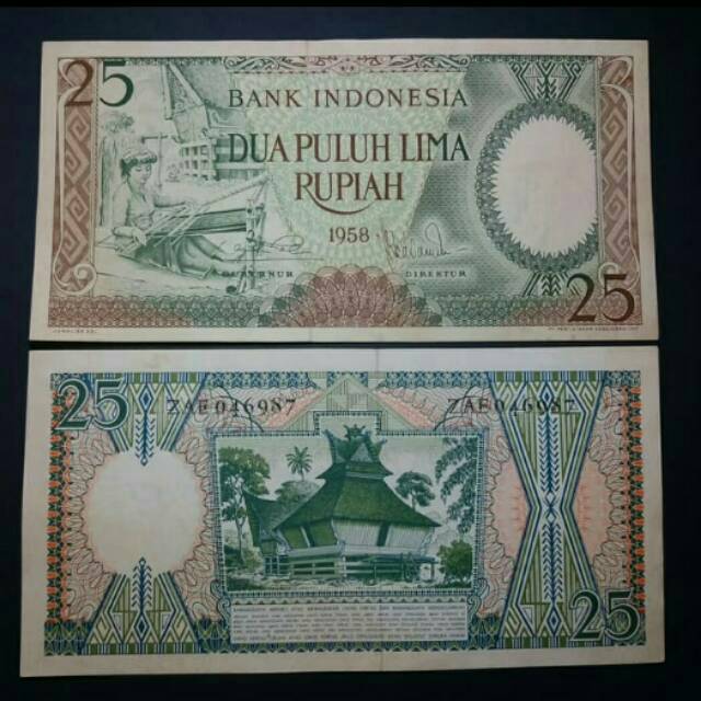 Uang kuno 25 pekerja 1958