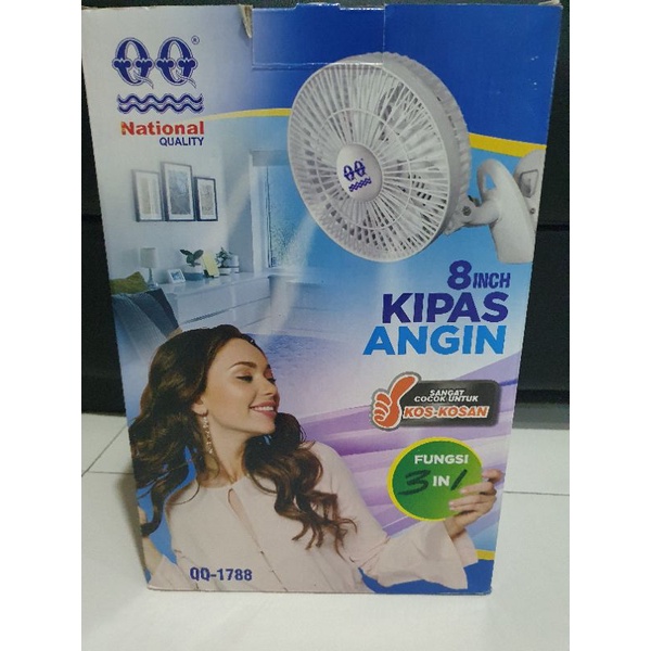 Kipas Angin Jepit QQ 8inc Clip Fan QQ1788 QQ 1788 QQ-1788 3in1 Kipas National Quality