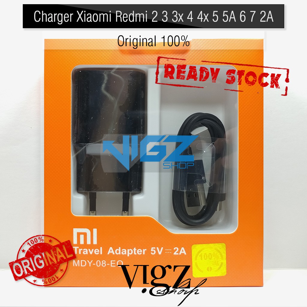 Charger Xiaomi Redmi 2 3 3x 4 4x 5 5A 6 7 2A Micro USB Original 100%