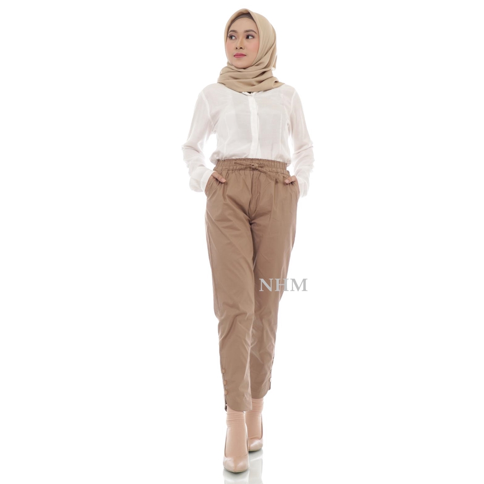 NHM Celana Wanita CINDY PANTS Katun streetch, Celana Formal Casual