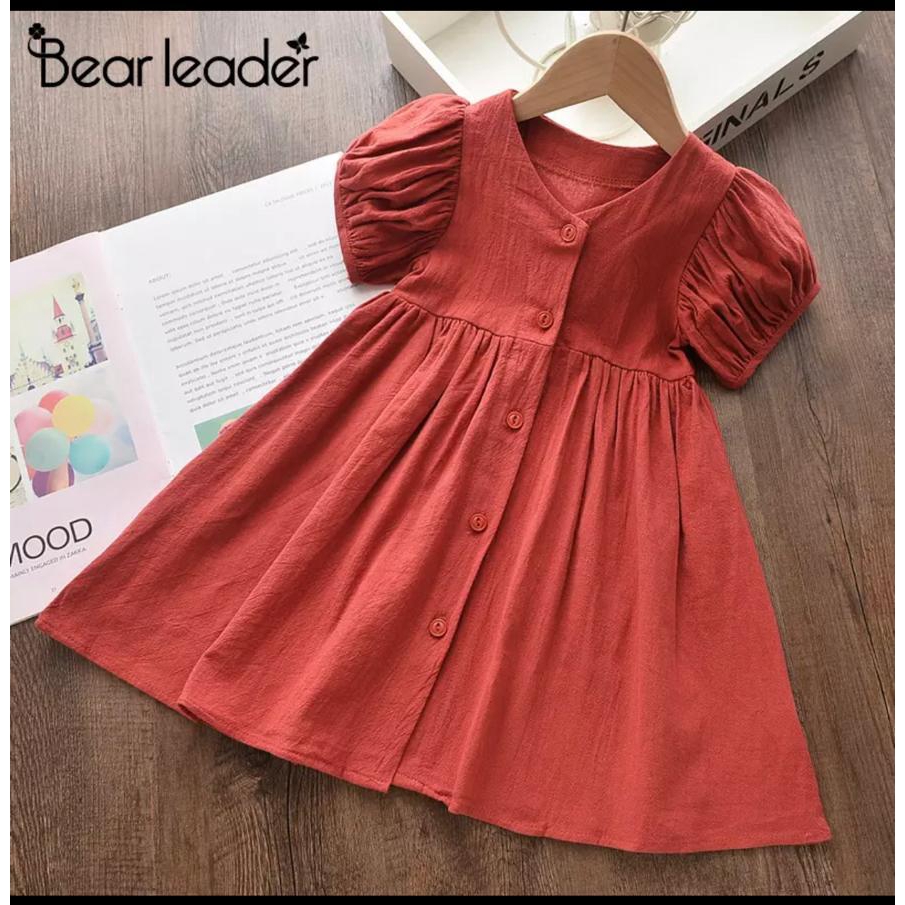 Zahra Dress Anak Perempuan Stefani Bahan Katun Rami | Pakaian Anak Terlaris Umur 1-6 Tahun