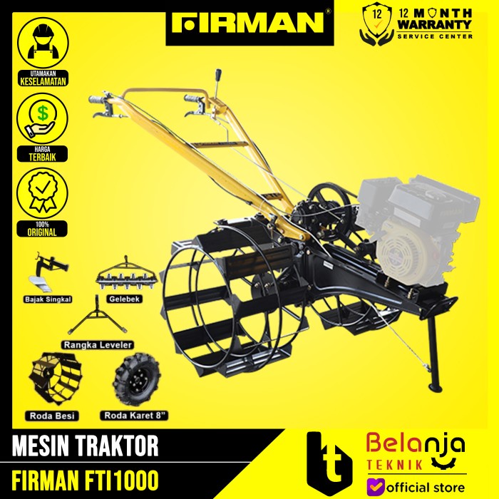 Firman Traktor FTI 1000 Alat Bajak Sawah Lahan Basah Kering Body Only