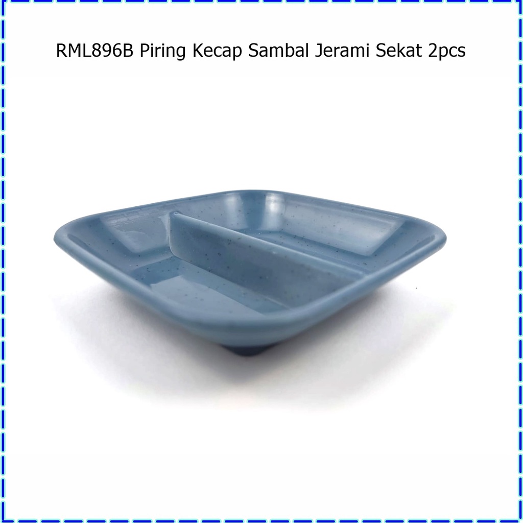 RML896B Piring Kecap/Tempat Sambal Jerami Sekat 2pcs